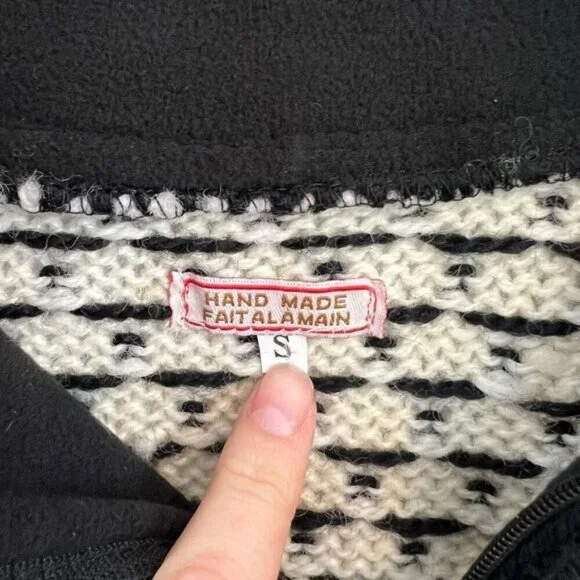 Vintage Alma Men’s Small Oversized Nordic 100% Wool Pullover Sweater 1/4 Zip - Picture 12 of 12